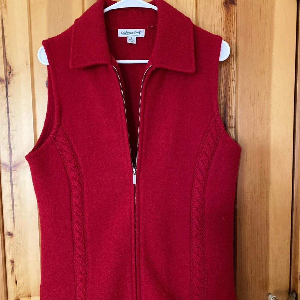 Red boiled wool vest